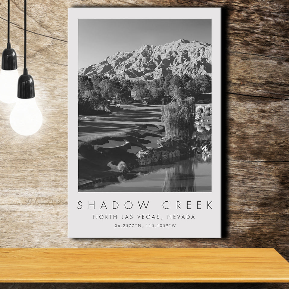 Shadow Creek Golf Club Hole 18, North Las Vegas, Nevada, Golf Art Print, Gift for him, Canvas Print Wall Art