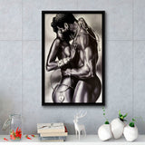 Loved Black Couple Framed Canvas Prints Wall Art - Painting Canvas, Floating Frame, Painting Prints, For Sale