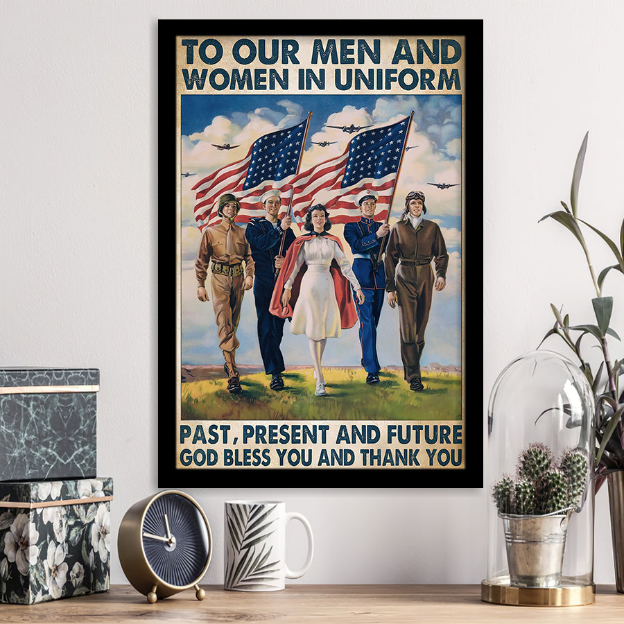 Veteran Gift To Our Men And Women Framed Framed Art Prints Wall Decor - Painting Prints, Veteran Gift