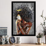 African American Wall Art Black Women Black Queen Women Music Notes Framed Art Prints Wall Decor - Painting Prints,Wall Art,Framed Picture