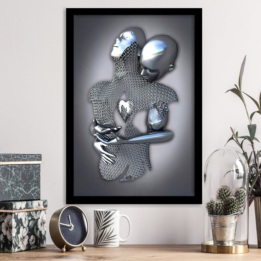 3D Effect Art Eternal Love Iron Mesh Framed Art Print Wall Decor - Painting Art,Framed Picture,Wall Art