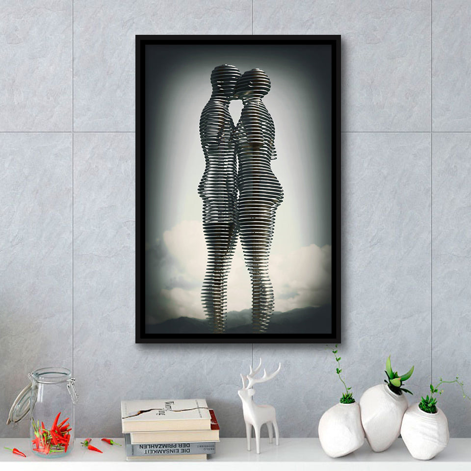 3D Effect Ali & Nino Couple Love Art Framed Canvas Prints Wall Art - Painting Canvas, Home Wall Decor, Prints for Sale, Floating Frame