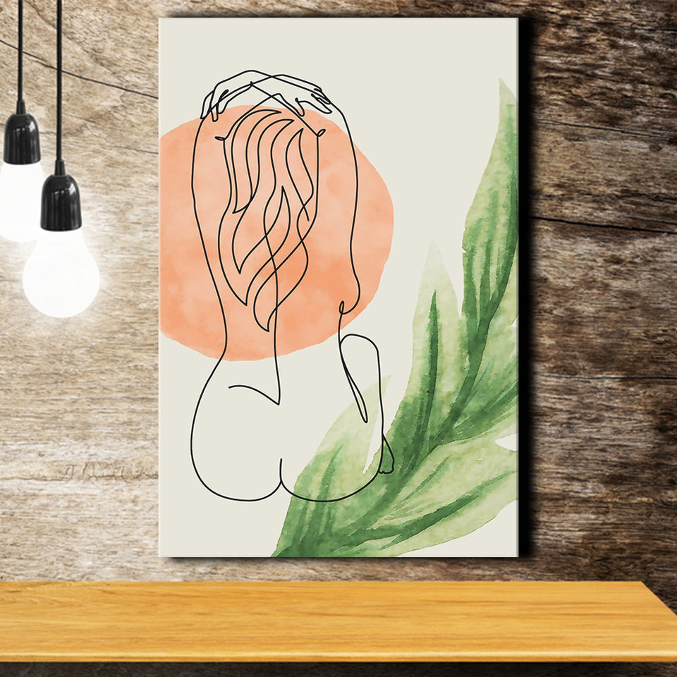 Back Pose Of Lady Bathroom Art Canvas Prints Wall Art, Home Living Room Decor, Large Canvas