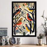 Songbirds Retro Art Print, City Art Print, Framed Art Print Wall Art Home Decor, Framed Picture