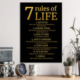 7 Rules Of Life Art Canvas, Motivational Art Framed Art Prints Wall Decor, Framed Picture, Large Picture