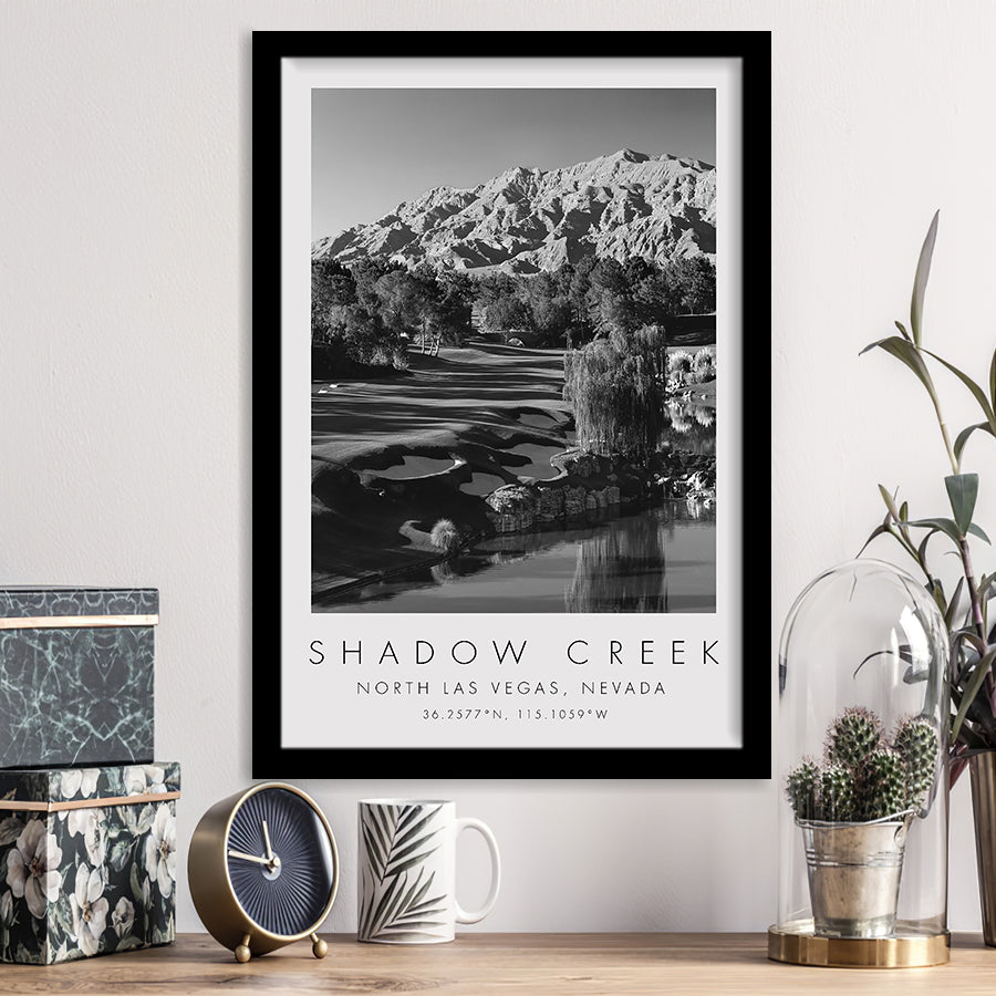 Shadow Creek Golf Club Hole 18, North Las Vegas, Nevada, Golf Art, Gift for him, Framed Art Print Wall Decor