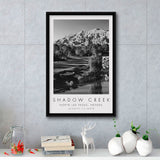 Shadow Creek Golf Club Hole 18, North Las Vegas, Nevada, Golf Art Print, Floating Frame, Framed Canvas Print Wall Art