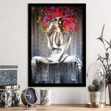 Coke Lady Pop Art Graffiti Art Framed Art Print Wall Decor - Painting Art, Wall Art, Framed Picture, Black Frame