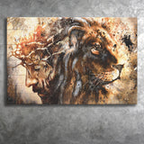 Jesus And Lion Canvas Prints Wall Art - Painting Canvas,Wall Decor,Art Print,Home Decor
