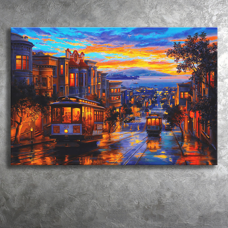 San Francisco Downtown Canvas Prints Wall Art Decor - Painting Canvas, Art Print, Home Decor, Ready to Hang