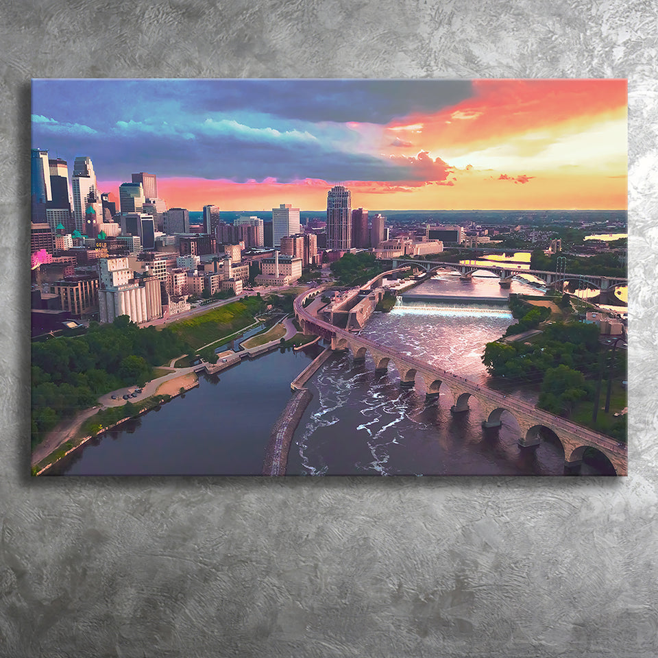 Minneapolis, Minneapolis Skyline100 Canvas Prints Wall Art Home Decor - Painting Canvas, Ready to hang