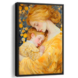 Mother And Child Art,Klimt Mother And Child,Gustav Klimt,Framed Canvas Prints Wall Art Decor, Floating Frame