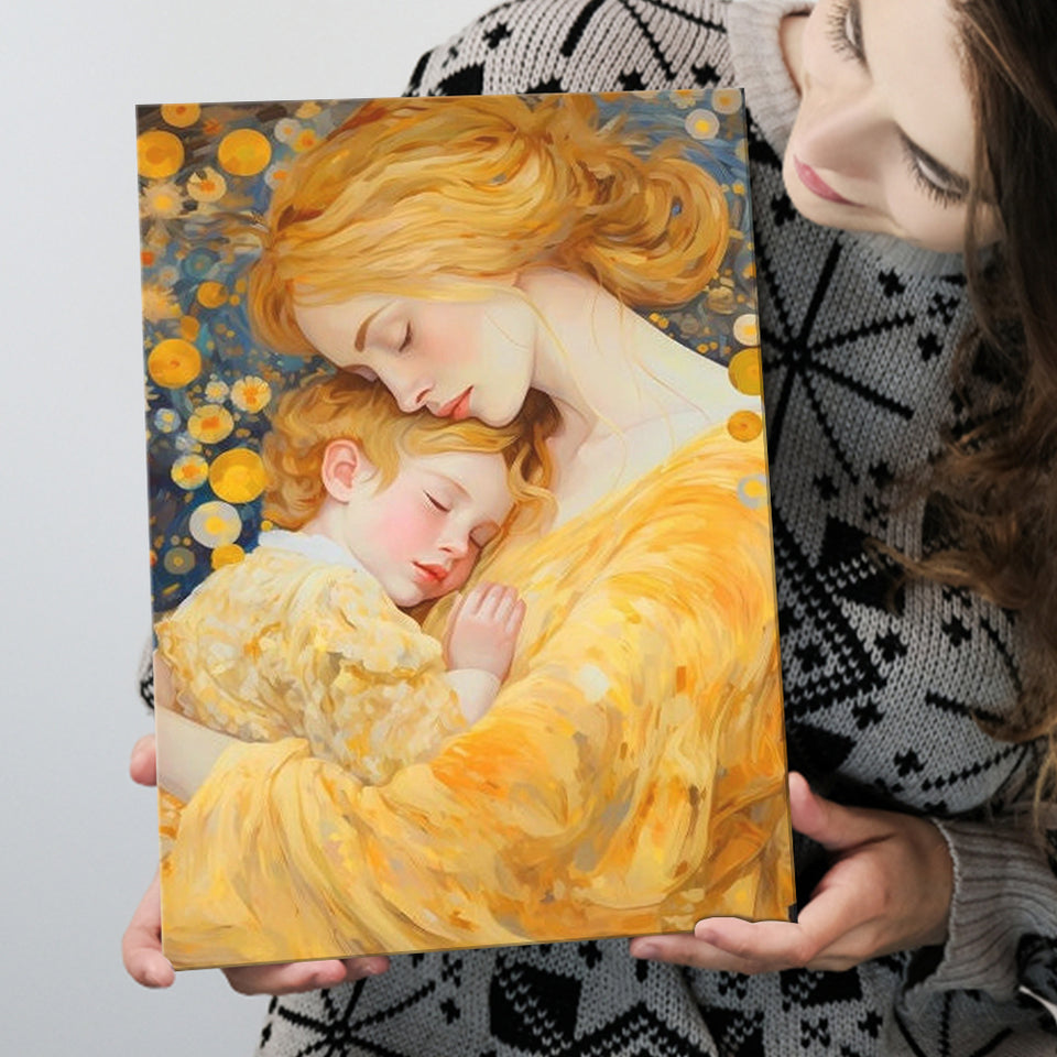 Mother And Child Art,Klimt Mother And Child,Gustav Klimt Mother And Child, Canvas Painting, Canvas Print Wall Art Decor