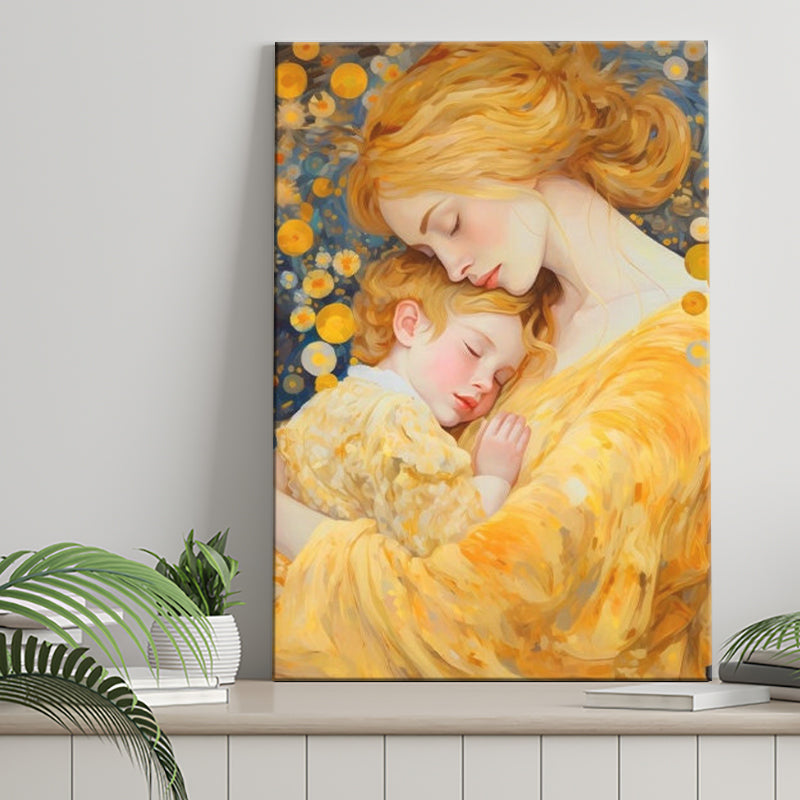 Mother And Child Art,Klimt Mother And Child,Gustav Klimt Mother And Child, Canvas Painting, Canvas Print Wall Art Decor