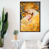 Mother And Child Art,Klimt Mother And Child,Gustav Klimt,Framed Canvas Prints Wall Art Decor, Floating Frame