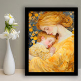 Mother And Child Art,Klimt Mother And Child,Gustav Klimt Mother And Child,Framed Art Prints Wall Decor, Picture Framed