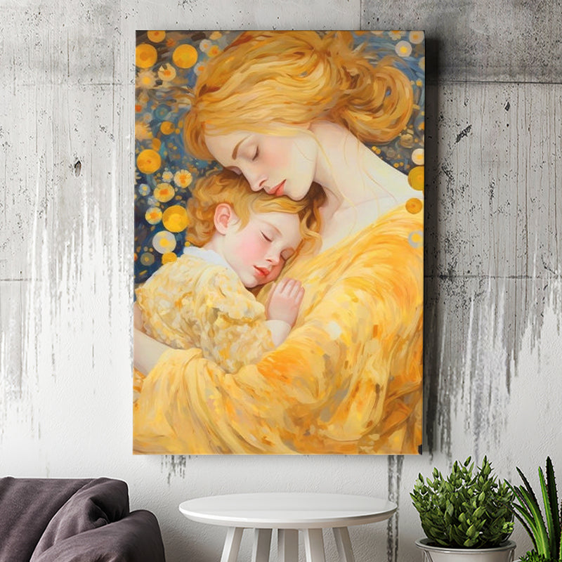Mother And Child Art,Klimt Mother And Child,Gustav Klimt Mother And Child, Canvas Painting, Canvas Print Wall Art Decor