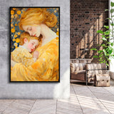 Mother And Child Art,Klimt Mother And Child,Gustav Klimt,Framed Canvas Prints Wall Art Decor, Floating Frame