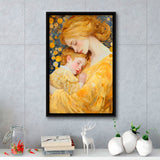 Mother And Child Art,Klimt Mother And Child,Gustav Klimt,Framed Canvas Prints Wall Art Decor, Floating Frame