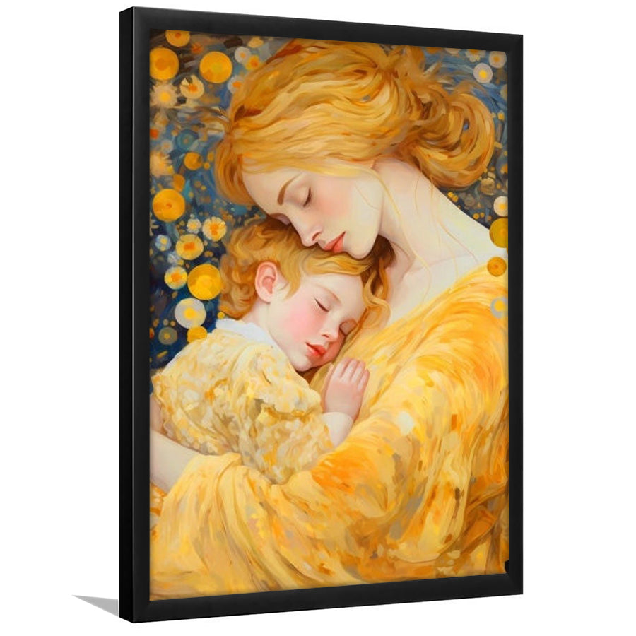 Mother And Child Art,Klimt Mother And Child,Gustav Klimt Mother And Child,Framed Art Prints Wall Decor, Picture Framed