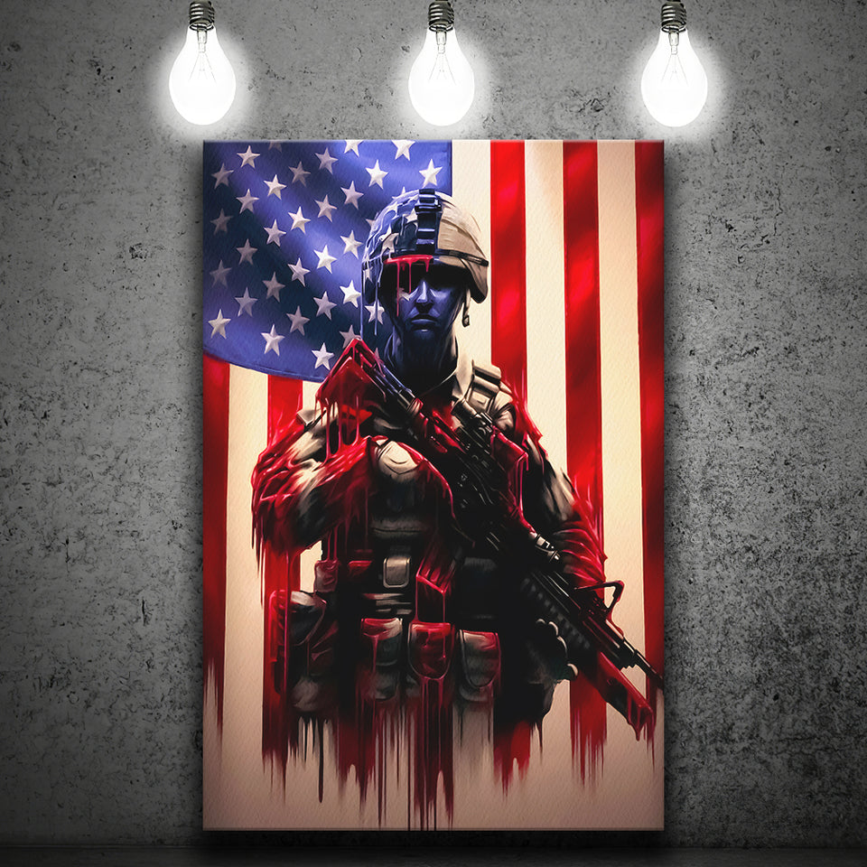 A Veterans Prayer God Bless The Usa Canvas Prints Wall Art - Painting Canvas, Wall Decor, For Sale, Home Decor