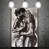 Loved Black Couple Canvas Prints Wall Art - Painting Canvas, Home Wall Decor, Painting Prints, For Sale