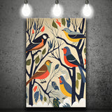 Songbirds Retro Art Print ,City Art Print, Large Canvas, Canvas Print Wall Art Home Decor