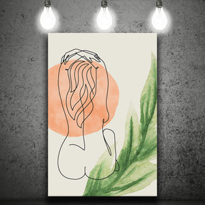 Back Pose Of Lady Bathroom Art Canvas Prints Wall Art, Home Living Room Decor, Large Canvas