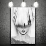 Mystical Woman Abstract Black And White, Canvas Prints Wall Art Home Decor, Ready to Hang