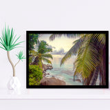 Tropical, Palm Trees Print Tropical Decor Framed Art Prints Wall Art Decor,Black Frame, Ready to hang