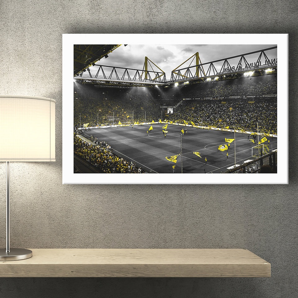 B&W Bvb Borussia Dortmund Signal Iduna Park Stadium Canvas Prints Wall Art - Painting Canvas,Wall Decor,Art Print,Home Decor