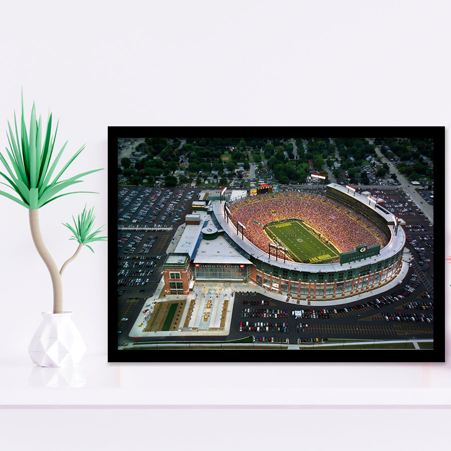 Lambeau Field Stadium, Stadium Canvas, Sport Art, Gift for him, Framed Art Prints Wall Art Decor, Framed Picture