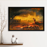 Pandemonium By John Martin, Framed Canvas Prints Wall Art Home Decor,Floating Frame, Ready to Hang