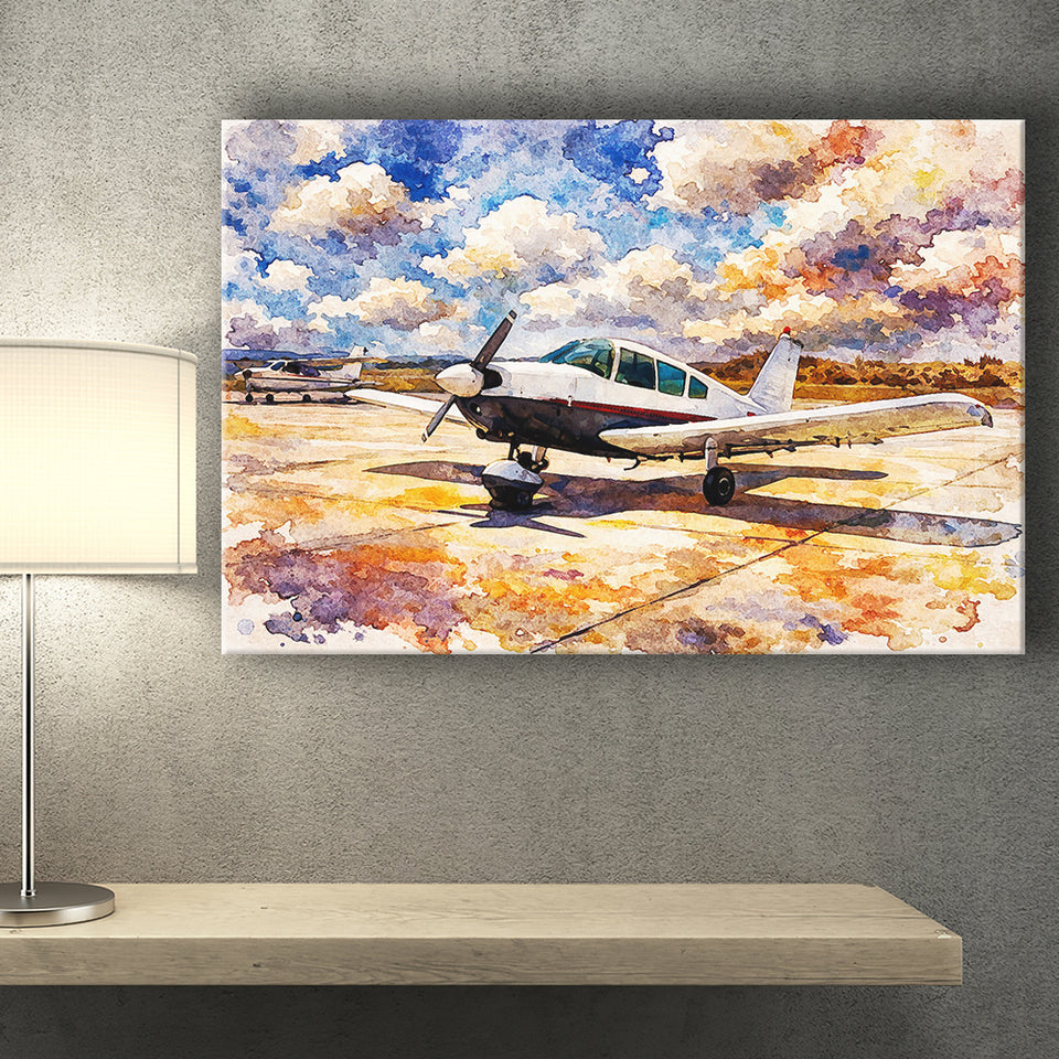 Watercolor Aircraft Painting, Canvas Prints Wall Art Home Decor