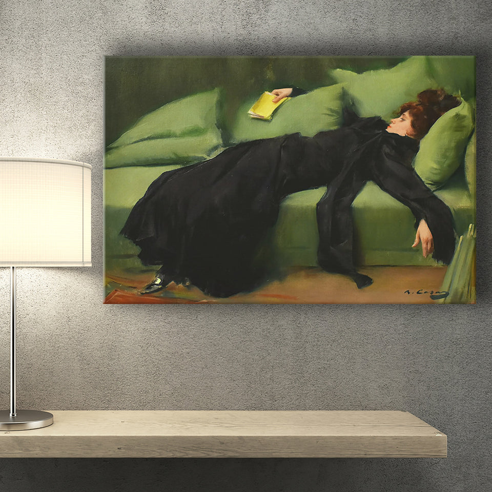 Ramon Casas, Decadent Young Woman After The Dance 1899 Canvas Prints Wall Art, Home Living Room Decor, Large Canvas