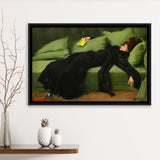 Ramon Casas, Decadent Young Woman After The Dance 1899 Framed Canvas Prints Wall Art, Floating Frame, Large Canvas Home Decor