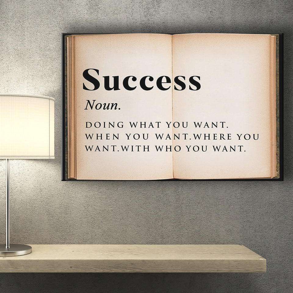 Success Open Book Canvas Prints Wall Art - Painting Canvas,Office Business Motivation Art, Wall Decor