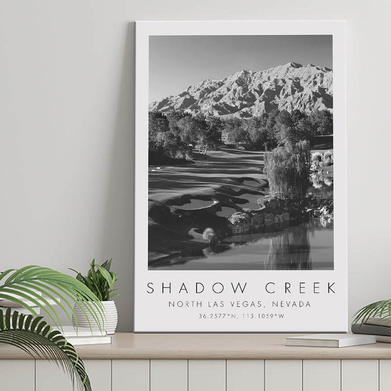 Shadow Creek Golf Club Hole 18, North Las Vegas, Nevada, Golf Art Print, Gift for him, Canvas Print Wall Art