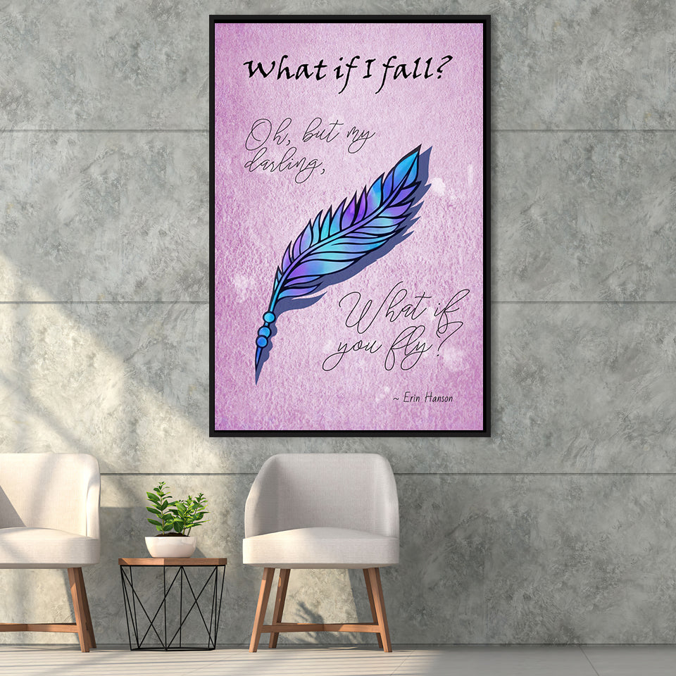 What If I Fall Oh But My Darling What If You Fly Framed Canvas Prints Wall Art - Painting Canvas, Wall Decor, Floating Frame