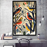 Songbirds Retro Art Print, City Art Print, Framed Art Print Wall Art Home Decor, Framed Picture