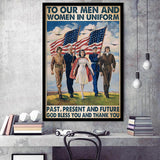 Veteran Gift To Our Men And Women Framed Framed Art Prints Wall Decor - Painting Prints, Veteran Gift