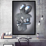 3D Effect Art Eternal Love Iron Mesh Framed Art Print Wall Decor - Painting Art,Framed Picture,Wall Art