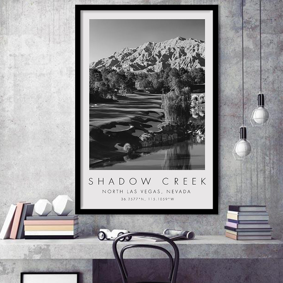 Shadow Creek Golf Club Hole 18, North Las Vegas, Nevada, Golf Art, Gift for him, Framed Art Print Wall Decor