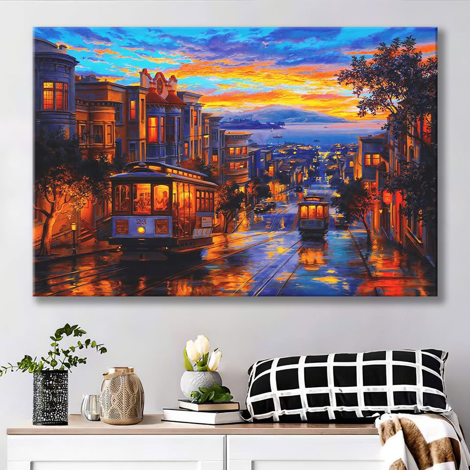 San Francisco Downtown Canvas Prints Wall Art Decor - Painting Canvas, Art Print, Home Decor, Ready to Hang