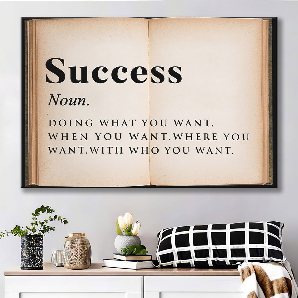 Success Open Book Canvas Prints Wall Art - Painting Canvas,Office Business Motivation Art, Wall Decor