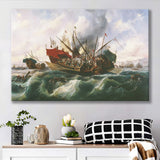 Battle Of Lepanto By Antonio Brugada Vila Canvas Wall Art - Canvas Prints, Prints For Sale, Painting Canvas