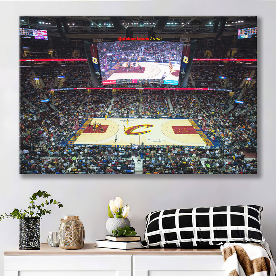 Quicken Loans Arena Cleveland, Stadium Canvas, Sport Art, Gift for him, Fan Gift, Canvas Prints Wall Art Decor