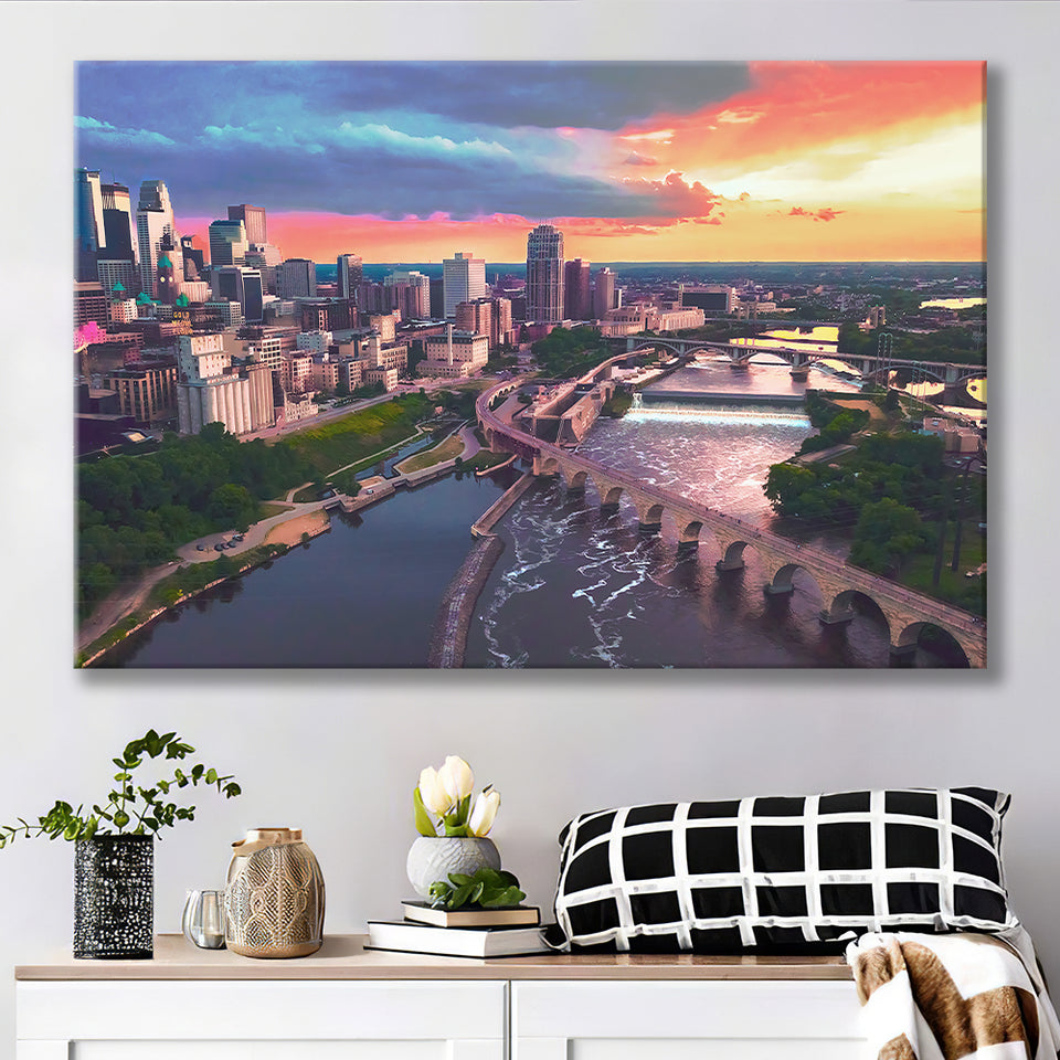 Minneapolis, Minneapolis Skyline100 Canvas Prints Wall Art Home Decor - Painting Canvas, Ready to hang