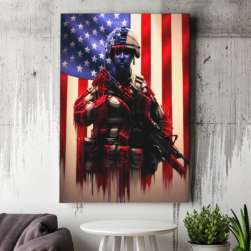 A Veterans Prayer God Bless The Usa Canvas Prints Wall Art - Painting Canvas, Wall Decor, For Sale, Home Decor