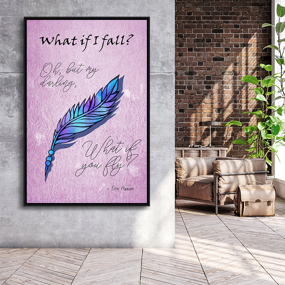 What If I Fall Oh But My Darling What If You Fly Framed Canvas Prints Wall Art - Painting Canvas, Wall Decor, Floating Frame